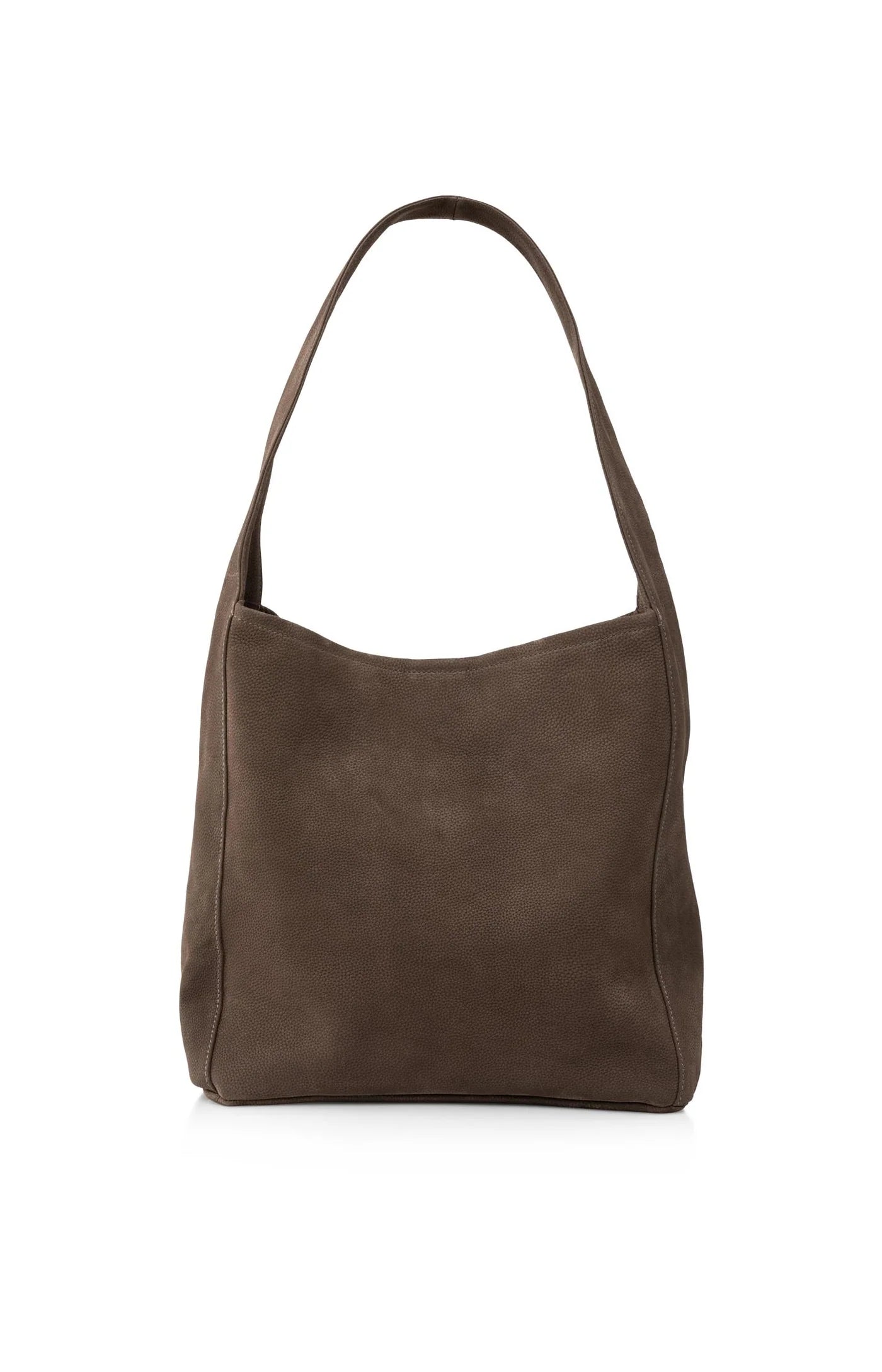 YAYA - Lea Large Leather Bag in Chocolat Brown