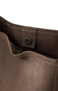 YAYA - Lea Large Leather Bag in Chocolat Brown