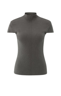 YAYA - Rib Fitted Top in Dark Taupe Grey