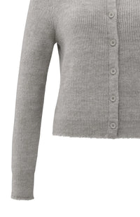 YAYA - Cardigan with Trim Detail in Taupe Grey Melange