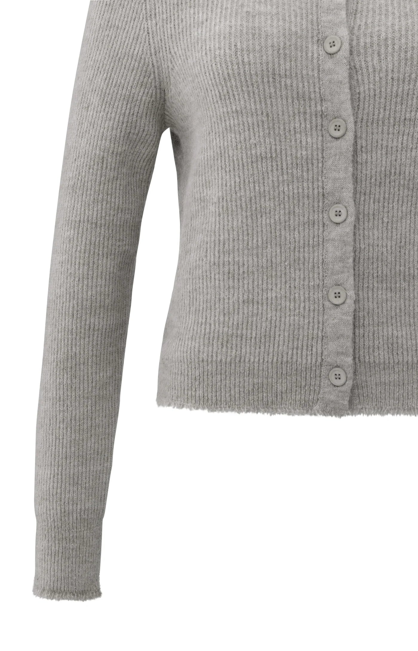 YAYA - Cardigan with Trim Detail in Taupe Grey Melange
