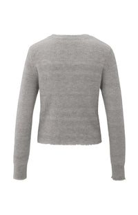 YAYA - Cardigan with Trim Detail in Taupe Grey Melange