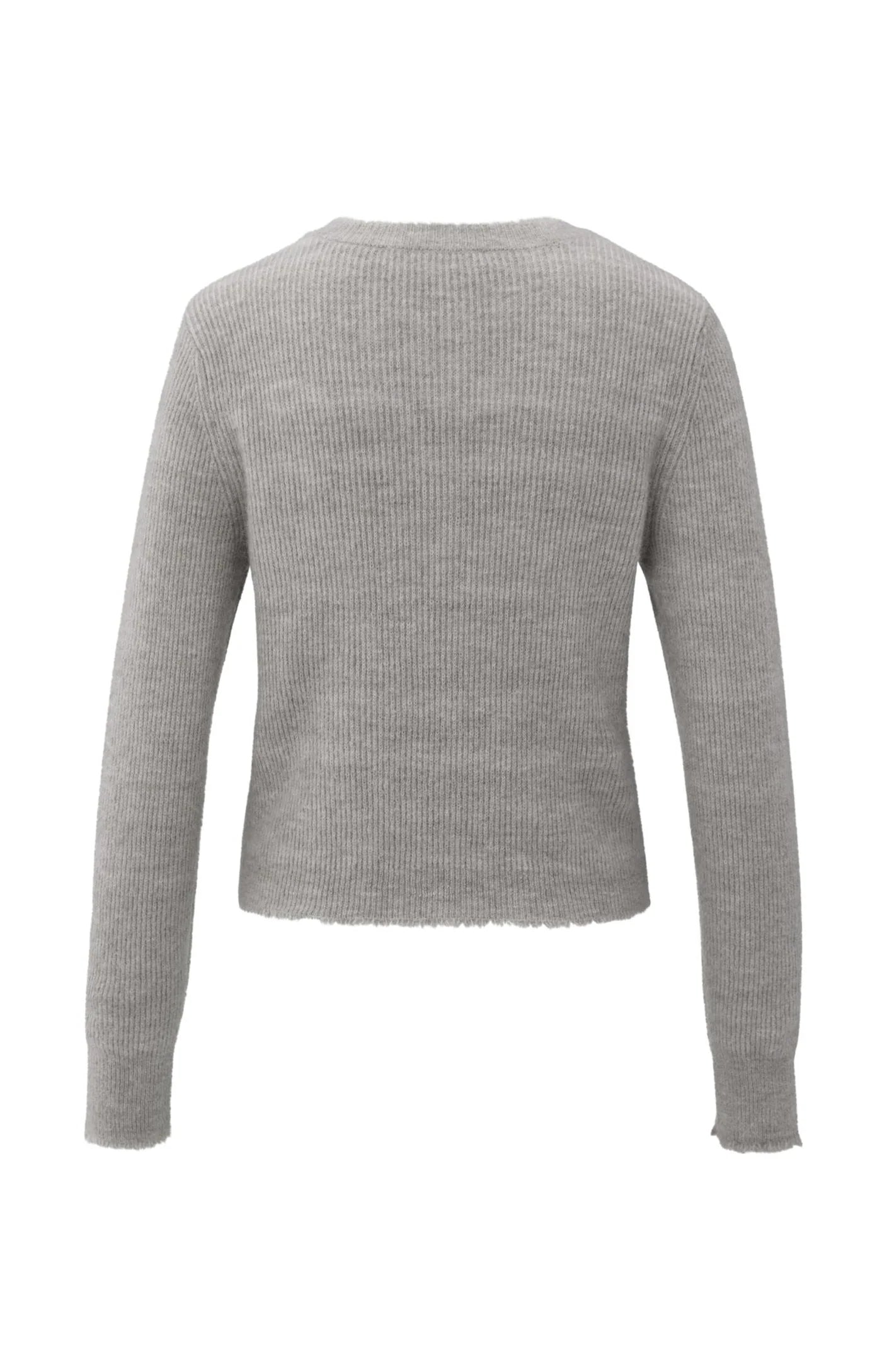YAYA - Cardigan with Trim Detail in Taupe Grey Melange