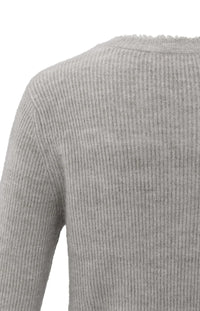 YAYA - Cardigan with Trim Detail in Taupe Grey Melange