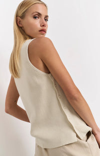 YAYA - Sleeveless top with side buttons in Summer Sand