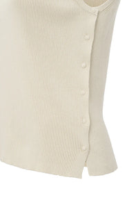 YAYA - Sleeveless top with side buttons in Summer Sand
