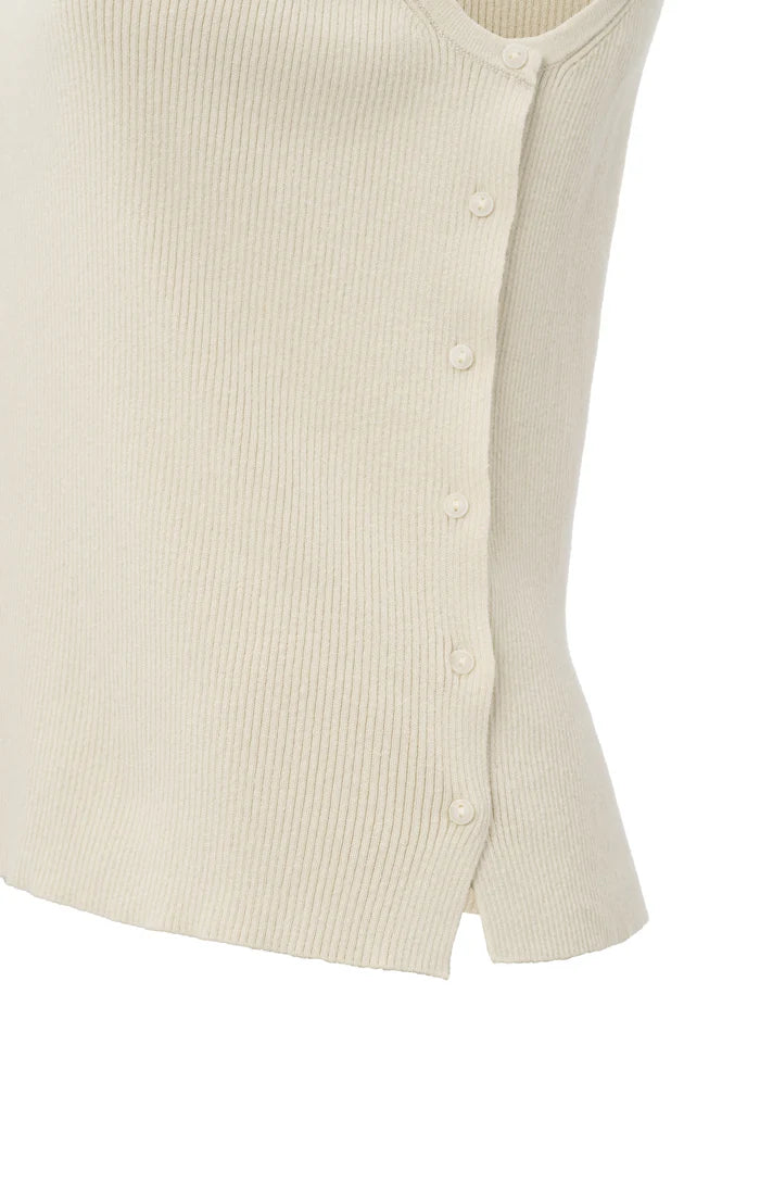 YAYA - Sleeveless top with side buttons in Summer Sand