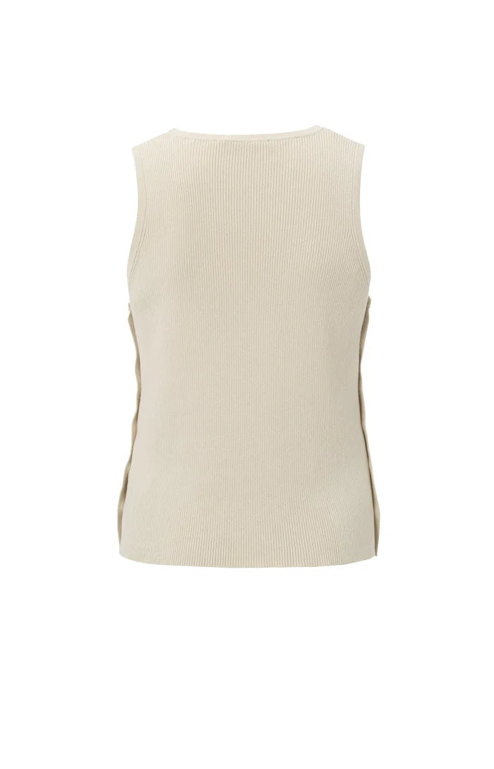 YAYA - Sleeveless top with side buttons in Summer Sand