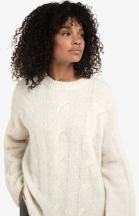 YAYA - Soft cable knit sweater in Wool White