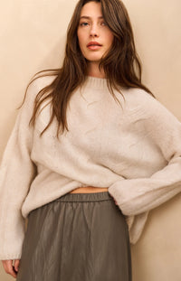 YAYA - Soft cable knit sweater in Wool White