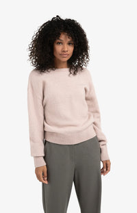 YAYA - V-Neck at Back Sweater in Shadow Grey Pink