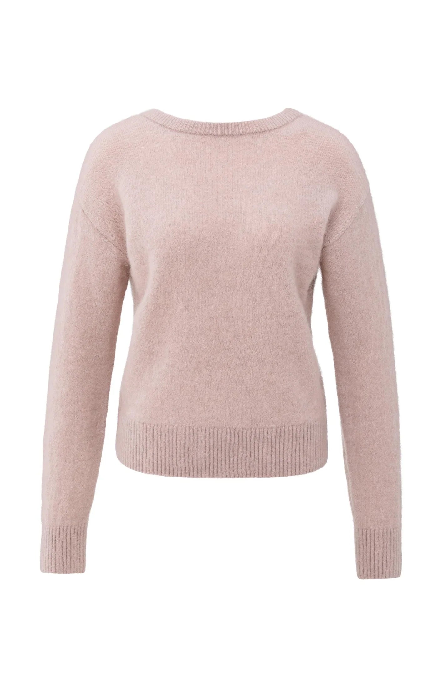 YAYA - V-Neck at Back Sweater in Shadow Grey Pink