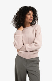 YAYA - V-Neck at Back Sweater in Shadow Grey Pink