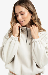 YAYA - Sweatshirt with balloon sleeves in Cloud Grey Melange