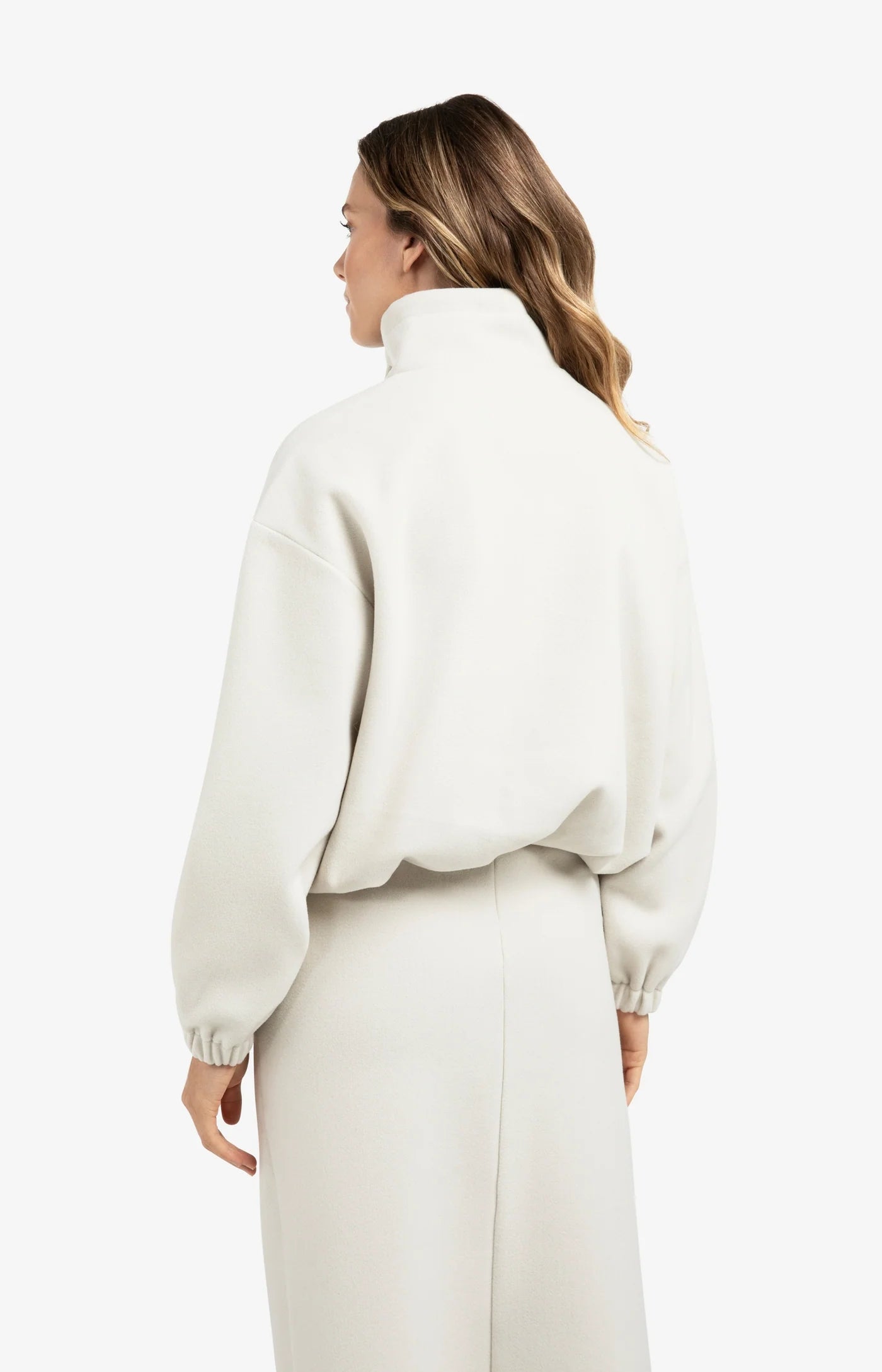 YAYA - Sweatshirt with balloon sleeves in Cloud Grey Melange