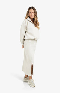 YAYA - Sweatshirt with balloon sleeves in Cloud Grey Melange