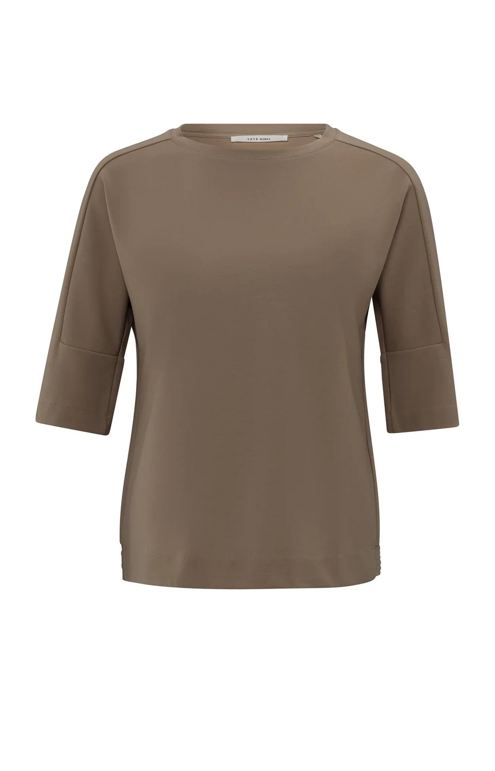 YAYA - T-Shirt with Sleeve Insert in Caribou Brown