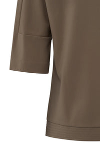 YAYA - T-Shirt with Sleeve Insert in Caribou Brown