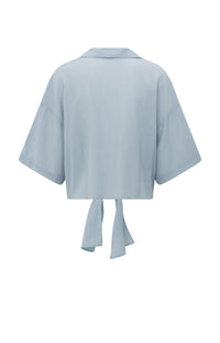 YAYA - Knotted Crinkle Top in Baby Blue