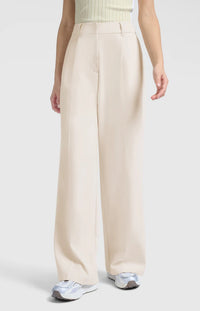 YAYA - Wide Leg Trousers with Stripe in Soft Grey