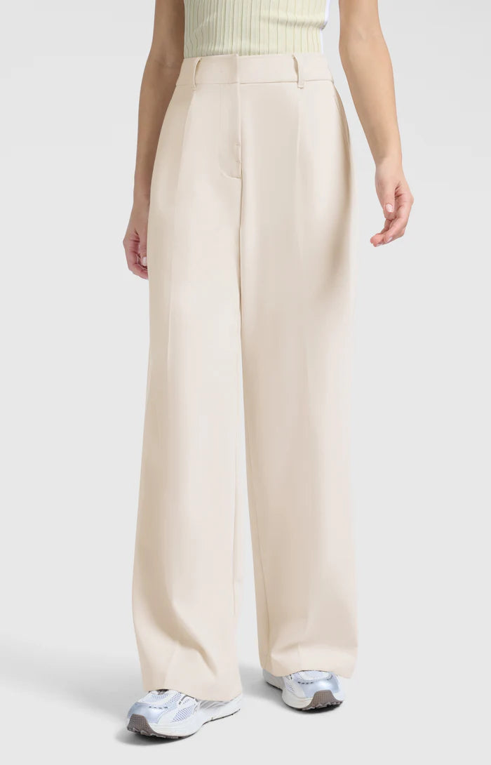 YAYA - Wide Leg Trousers with Stripe in Soft Grey
