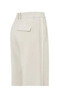 YAYA - Wide Leg Trousers with Stripe in Soft Grey