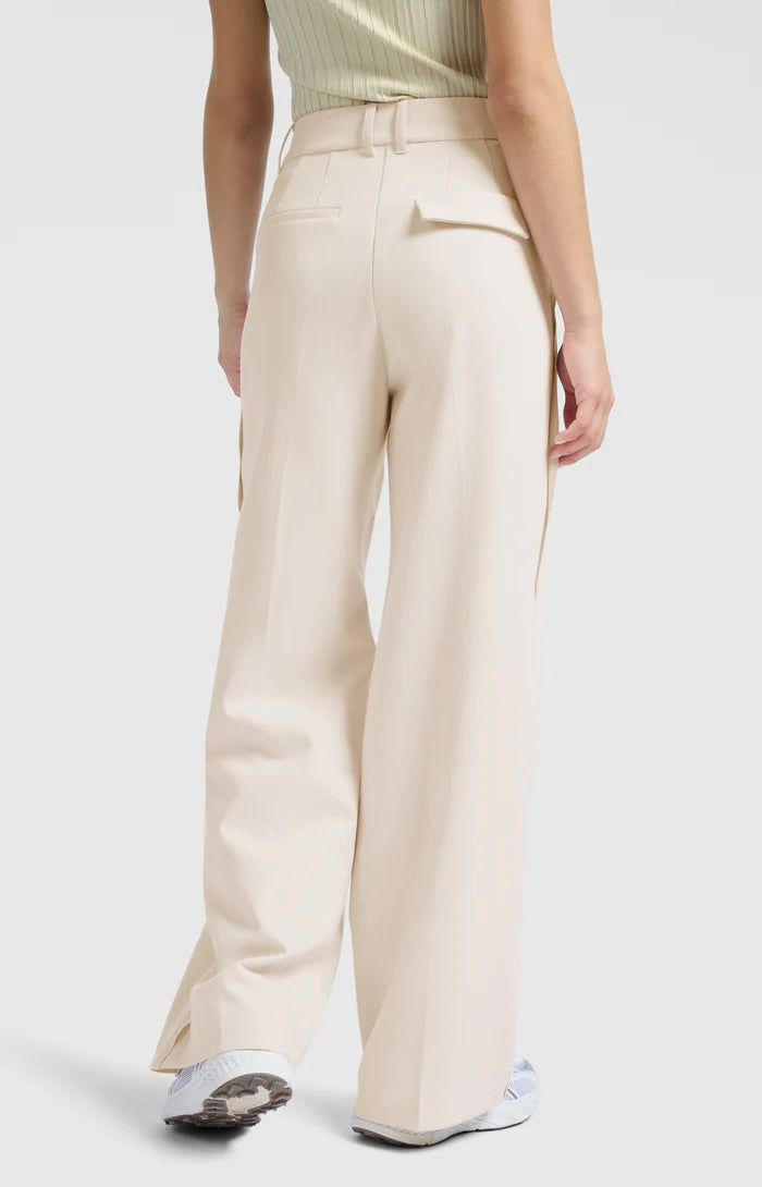 YAYA - Wide Leg Trousers with Stripe in Soft Grey