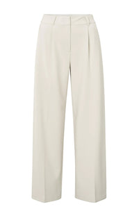 YAYA - Wide Leg Trousers with Stripe in Soft Grey
