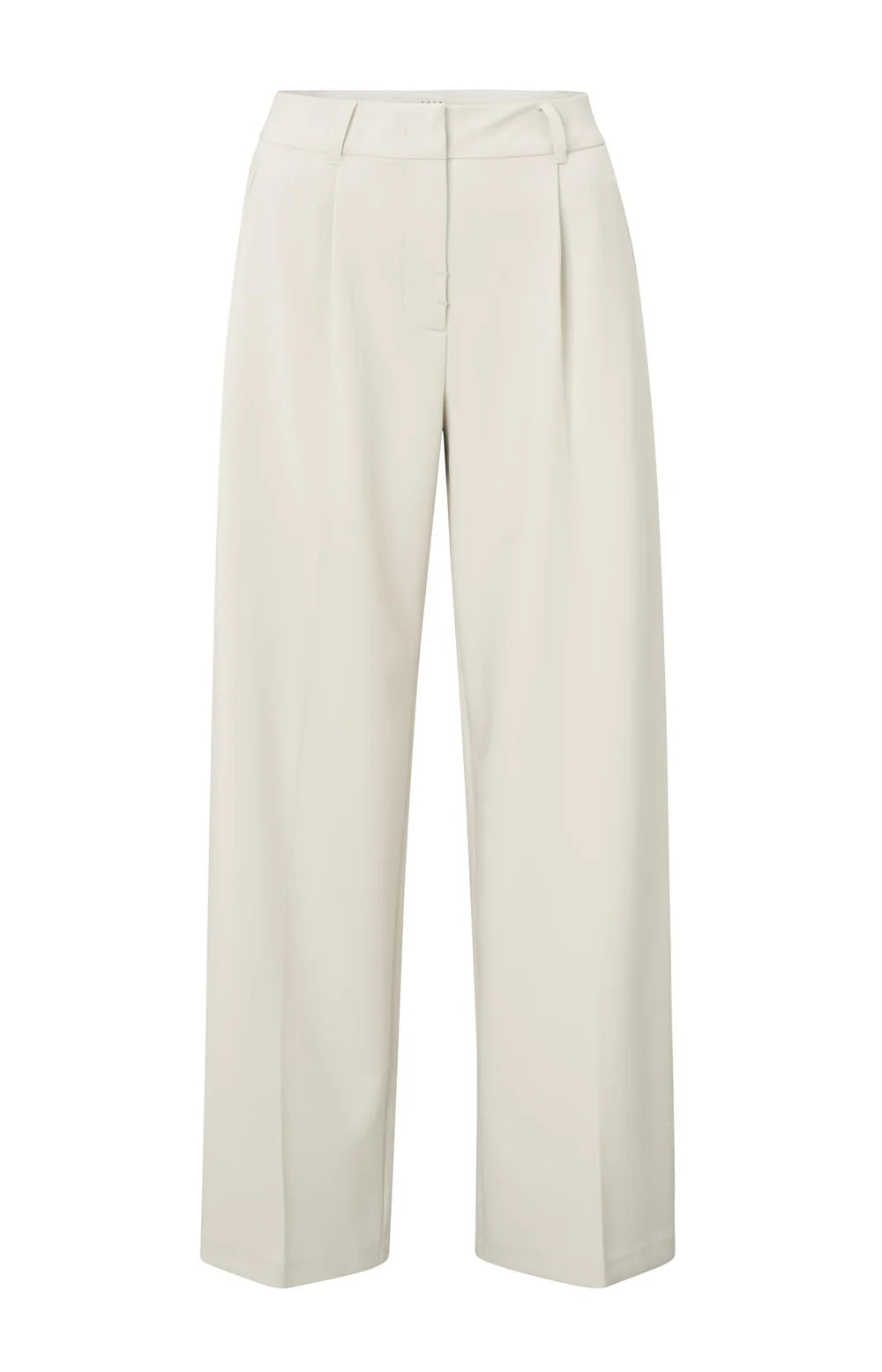 YAYA - Wide Leg Trousers with Stripe in Soft Grey