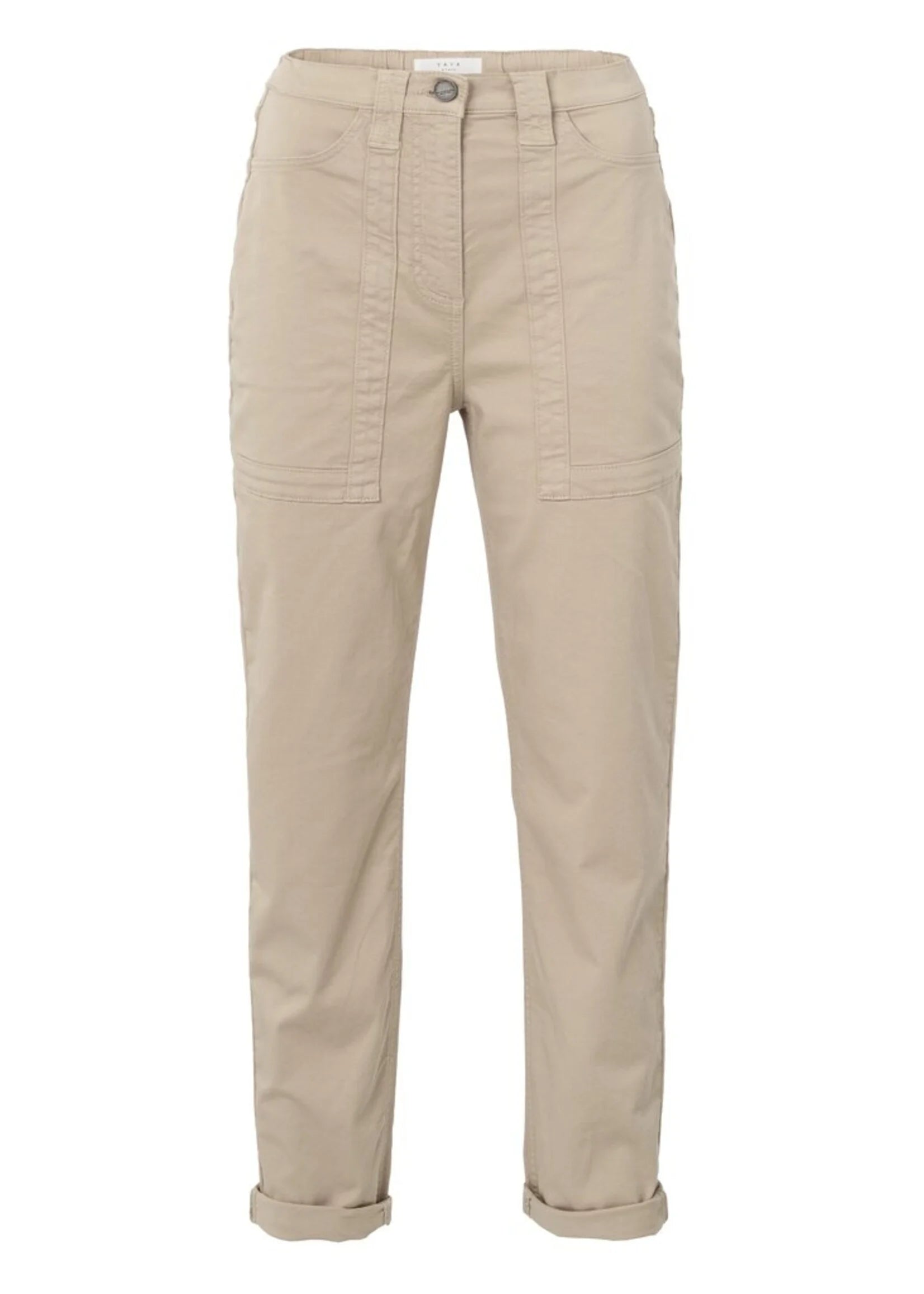 YAYA - Woven Cargo Trousers in Twill Beige