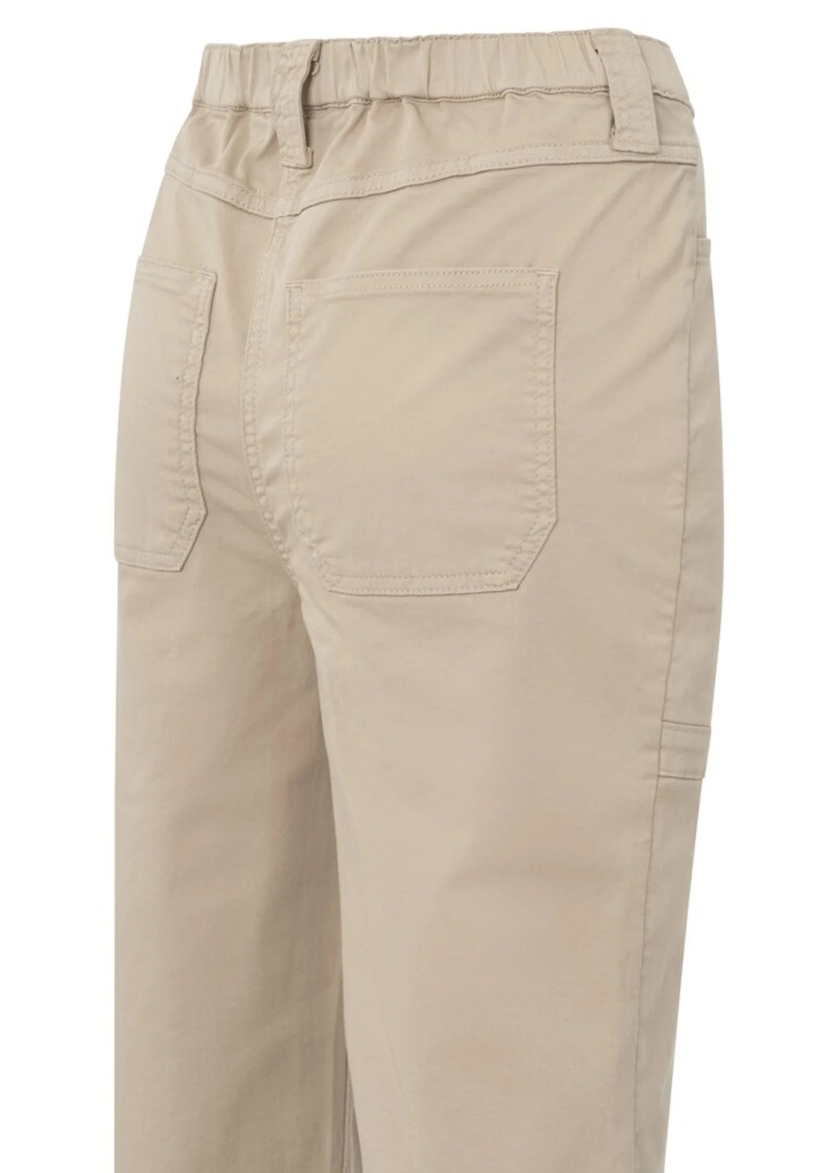 YAYA - Woven Cargo Trousers in Twill Beige