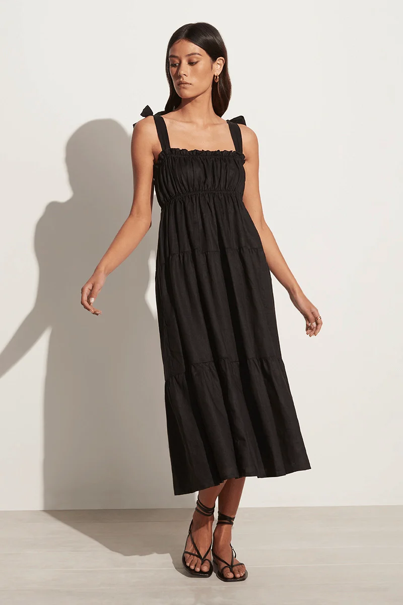 Faithfull The Brand Bellamy Midi Dress Bernstein Gold