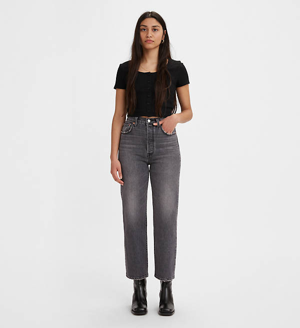 Levis black ribcage jeans shop