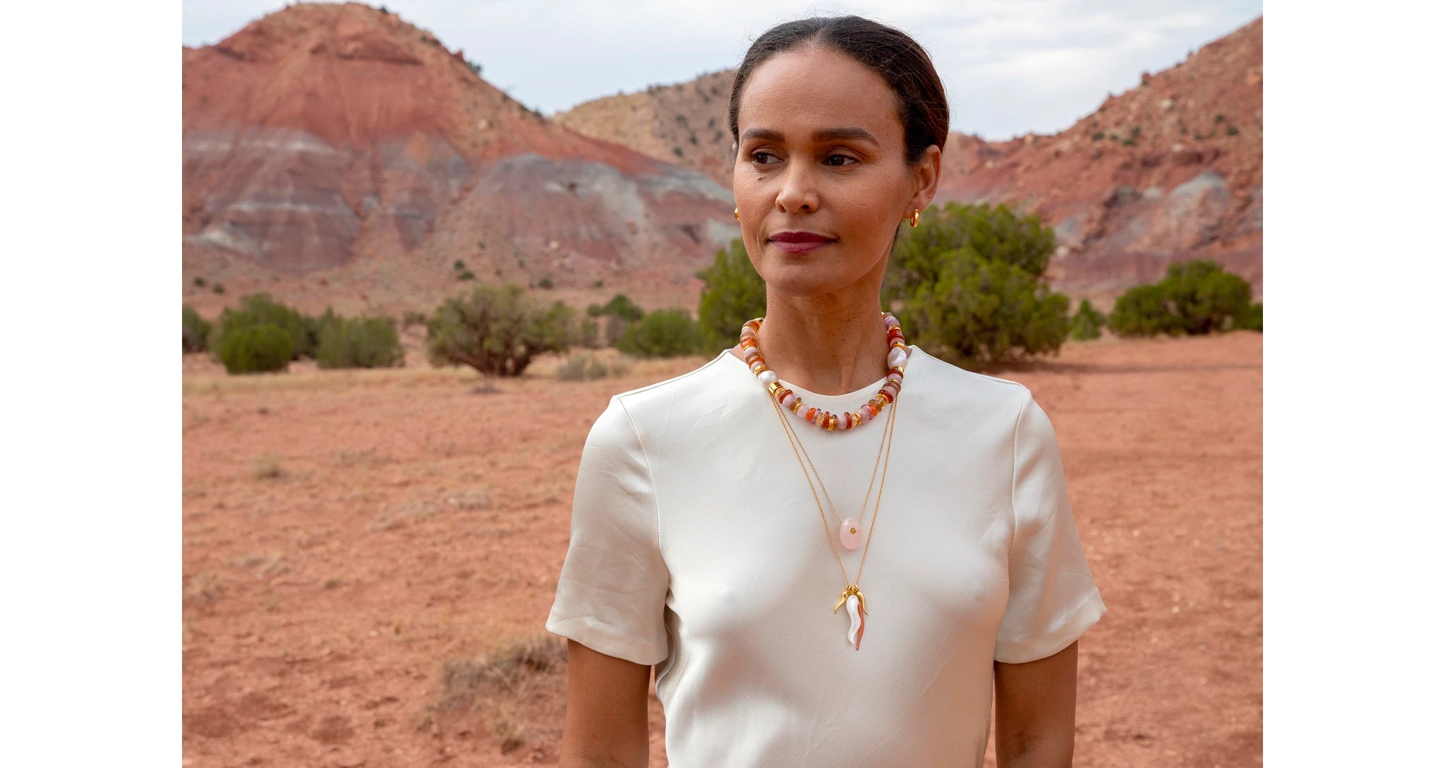 Lizzie Fortunato - Constance Necklace in Rose
