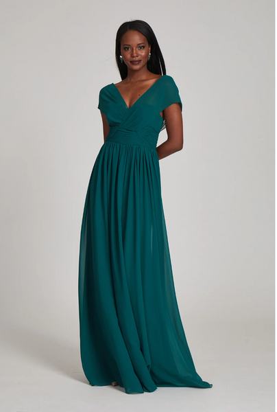 Gold chiffon gown store