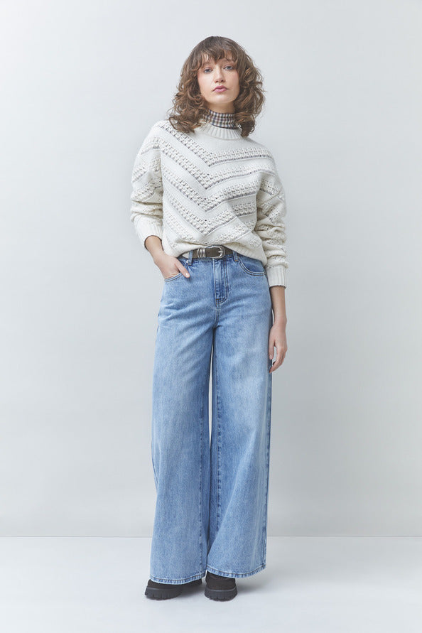 Suncoo - Pernel Sweater in Blanc Casse