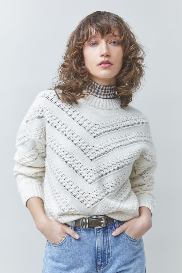Suncoo - Pernel Sweater in Blanc Casse