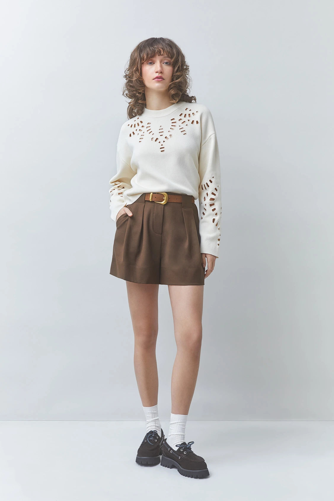 Suncoo - Perika Sweater in Blanc Casse