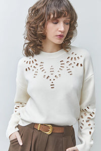 Suncoo - Perika Sweater in Blanc Casse