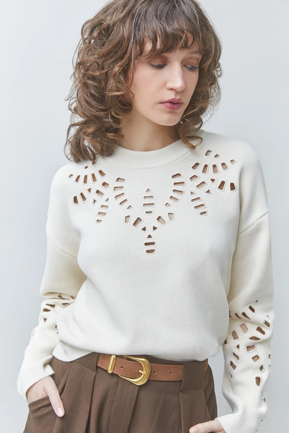 Suncoo - Perika Sweater in Blanc Casse