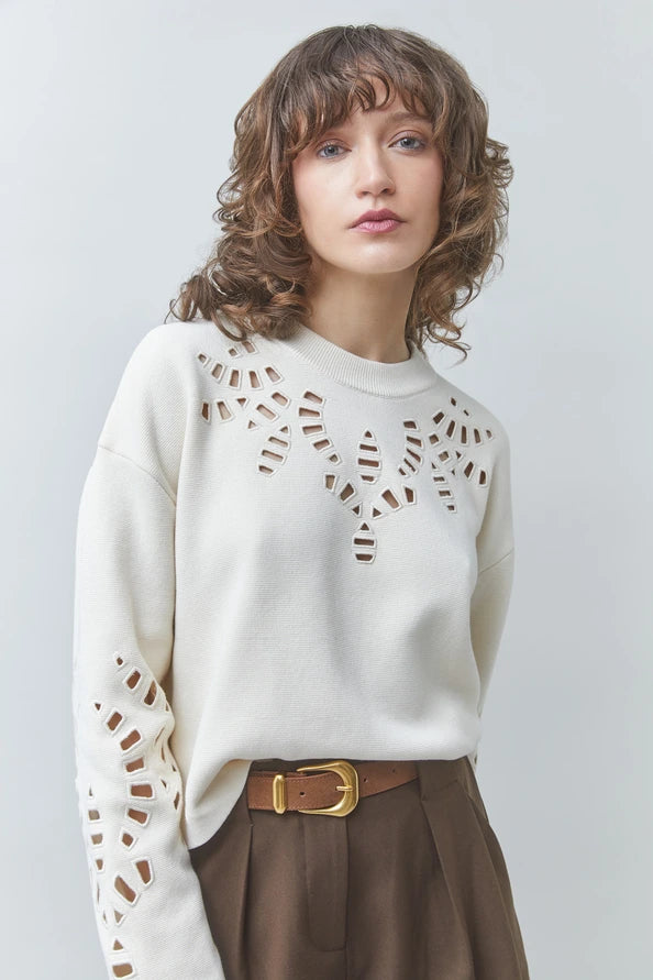 Suncoo - Perika Sweater in Blanc Casse
