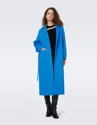 Diane Von Furstenberg - Nene Wool Coat in Bright Blue