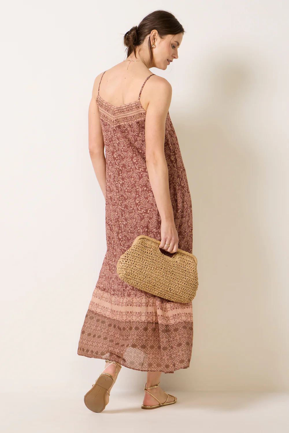 Sanctuary - Coastal V-Neck Maxi Dress in Mosaic Clay