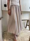 Sanctuary - Everyday Pleated Satin Skirt in Toasted Marshmellow