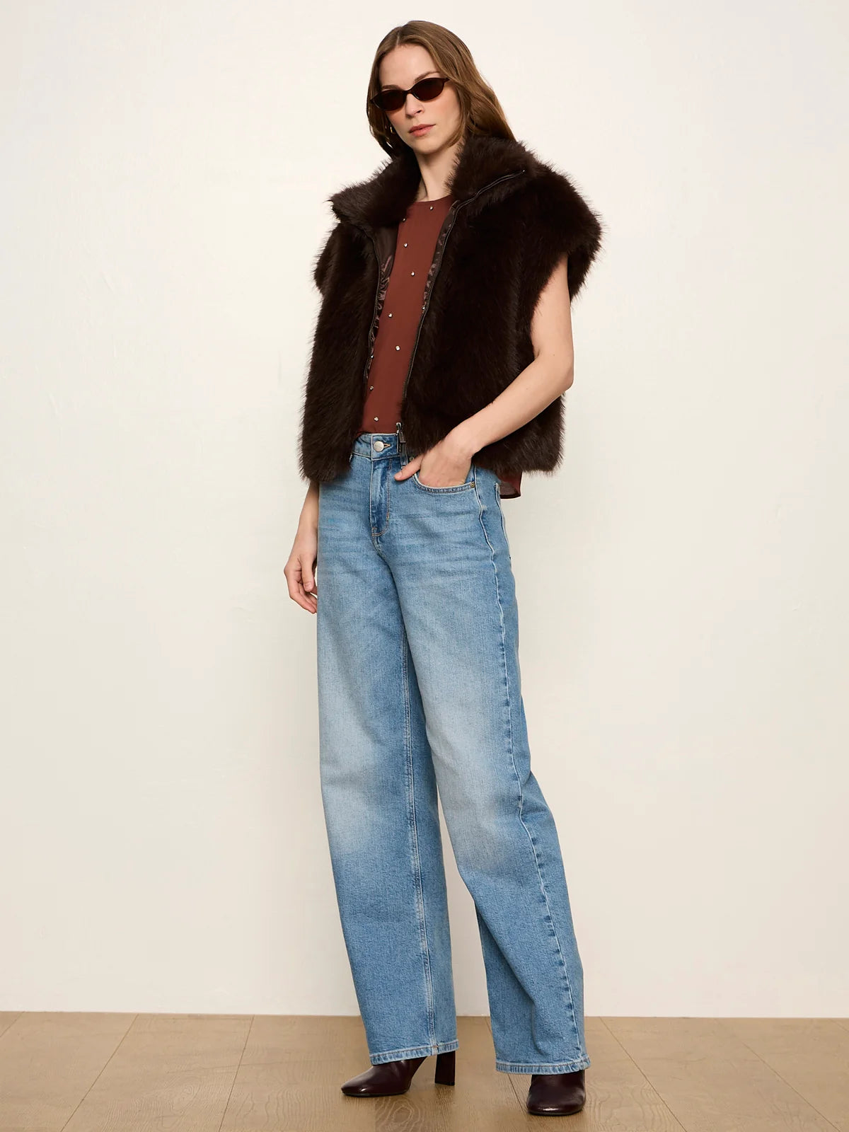 Sanctuary - Margo Embellished Shell Top in Burnt Cocoa