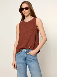 Sanctuary - Margo Embellished Shell Top in Burnt Cocoa