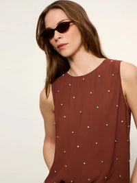 Sanctuary - Margo Embellished Shell Top in Burnt Cocoa