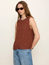 Sanctuary - Margo Embellished Shell Top in Burnt Cocoa