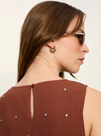 Sanctuary - Margo Embellished Shell Top in Burnt Cocoa
