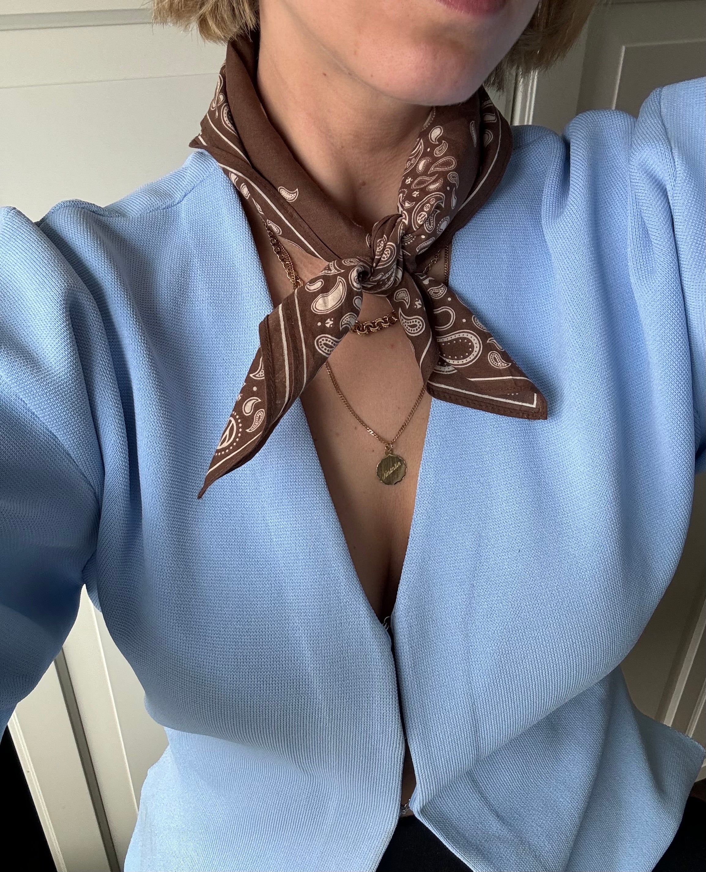 lescarf - Cotton Paysley Scarf in Brown